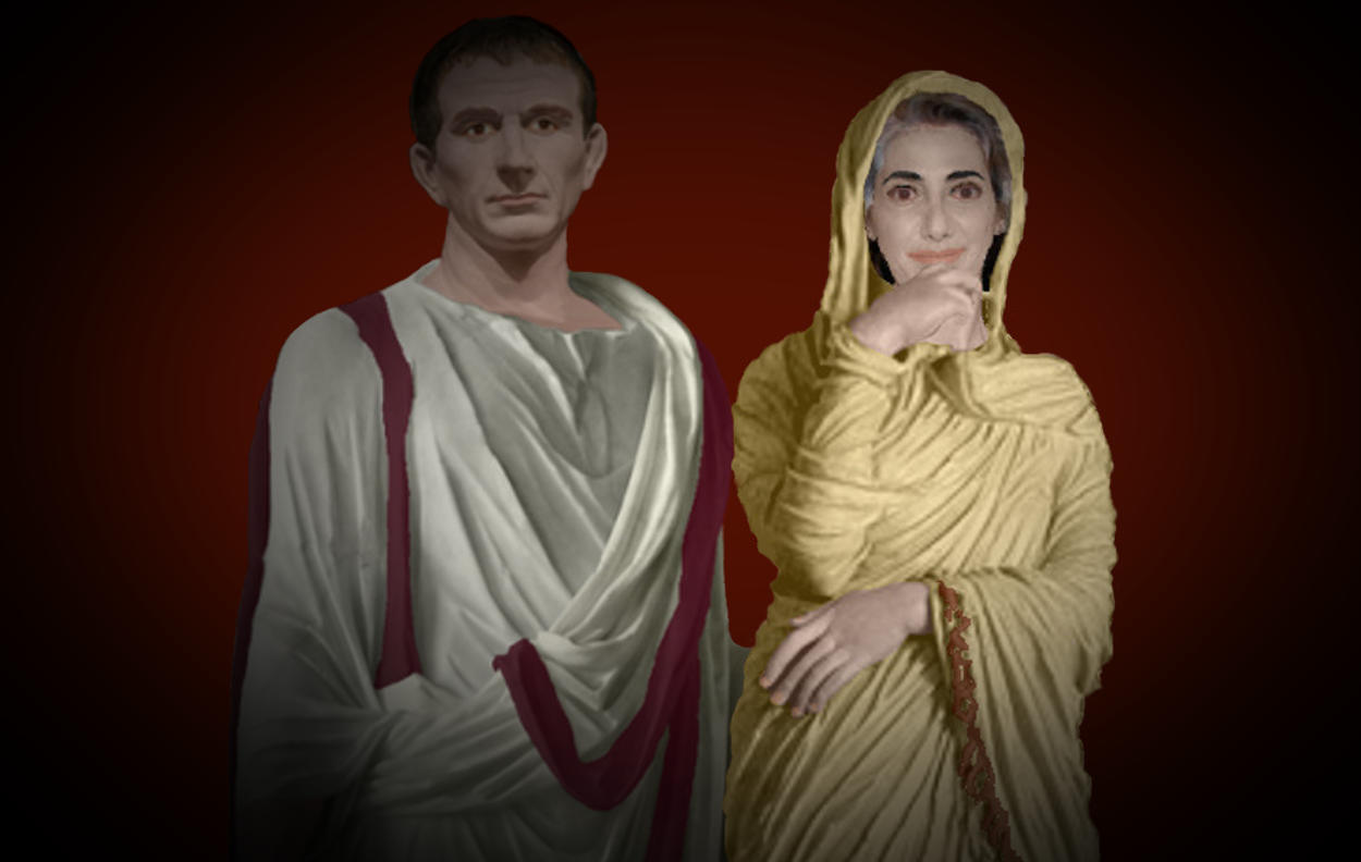 Caesar and Servillia in toga and stola