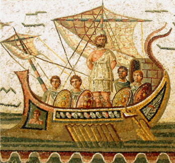 Roman mosaic of a ship