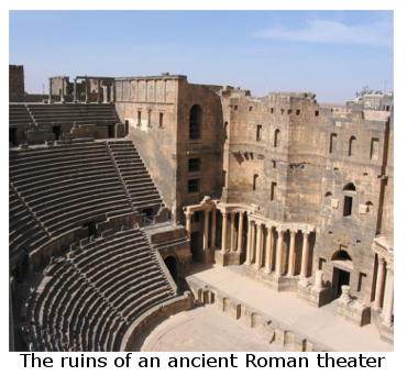 Photo of the ruins of an ancient Roman theater